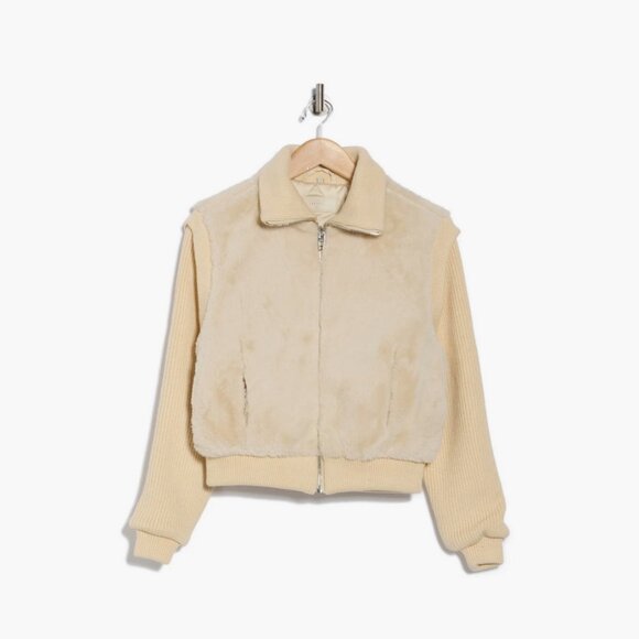 NEW Blank NYC - Size S, Mixed Media Faux Fur Bomber Jacket - Daydreamer - Picture 4 of 9